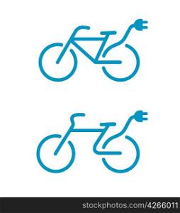 Vector illustration of Simple Electric bicycle icon