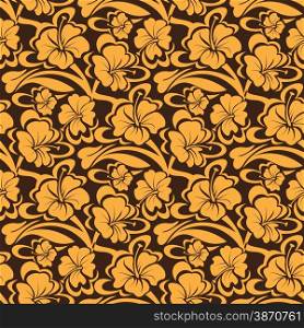 Vector illustration of simple floral seamless pattern