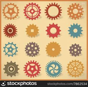 Vector illustration of simple vector tooth wheels