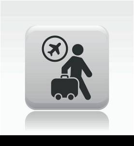 Vector illustration of single airport icon. Vector illustration of single isolated airport icon