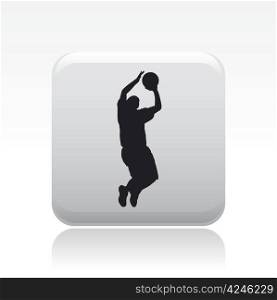 Vector illustration of single basketball player icon. Vector illustration of single isolated basketball player icon