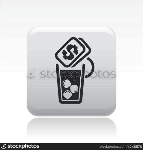 Vector illustration of single cocktail icon. Vector illustration of single isolated cocktail icon