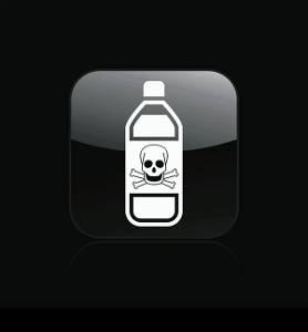 Vector illustration of single dangerous bottle icon. Vector illustration of single isolated dangerous bottle icon