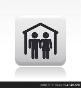 Vector illustration of single family home icon. Vector illustration of single isolated couple home icon