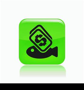 Vector illustration of single fish price icon. Vector illustration of single isolated fish price icon