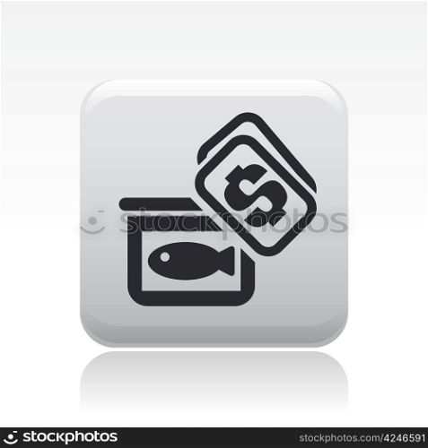 Vector illustration of single fish price icon. Vector illustration of single isolated fish price icon
