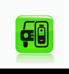 Vector illustration of single isolated charge car icon