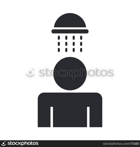 Vector illustration of single isolated shower icon