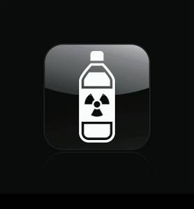 Vector illustration of single radioactive bottle icon . Vector illustration of single isolated radioactive bottle icon