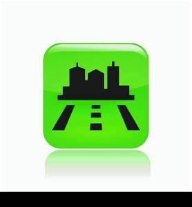 Vector illustration of single road city icon. Vector illustration of single isolated road city icon