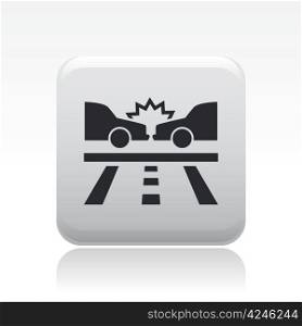 Vector illustration of single road crash icon. Vector illustration of single isolated road crash icon