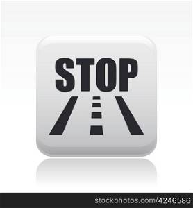 Vector illustration of single road stop icon. Vector illustration of single isolated road stop icon