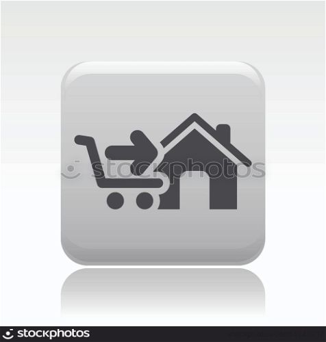 Vector illustration of single store icon. Vector illustration of single isolated store icon