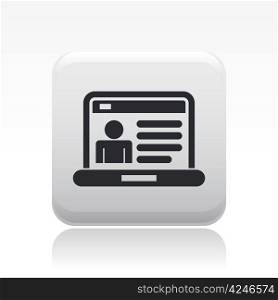Vector illustration of single web account icon. Vector illustration of single isolated web account icon