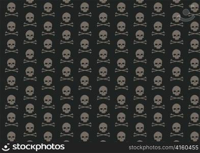 Vector illustration of skull and bone pattern on the black background