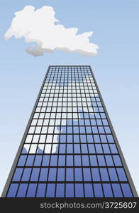 Vector illustration of skyscraper going up to the sky.