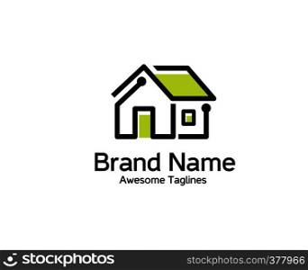 Vector illustration of smart home logo, Home automation technology logo