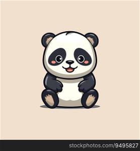 Vector Illustration of Smiling Panda Mascot