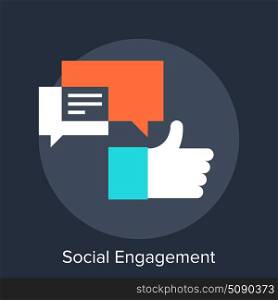 Vector illustration of social engagement flat design concept.. Social Engagement