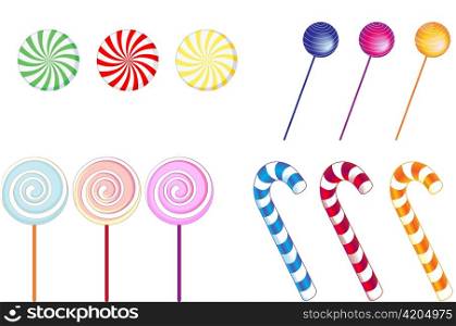 Vector illustration of some popular english sweets/candy