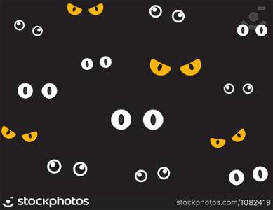 Vector illustration of spooky eyes in the dark background - Halloween background