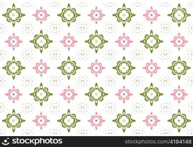 Vector illustration of stars and flowers pattern on the white background