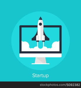 Vector illustration of startup flat design concept.. Startup