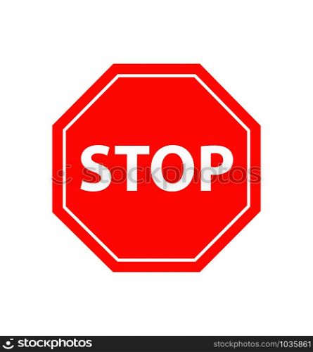 Vector illustration of Stop sign isolated on pure white eps 10. Vector illustration of Stop sign isolated on pure white