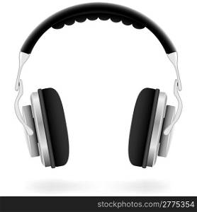 Vector illustration of studio headphones isolated on white background.