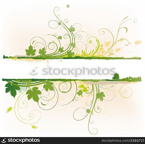 Vector illustration of style Floral Decorative banner