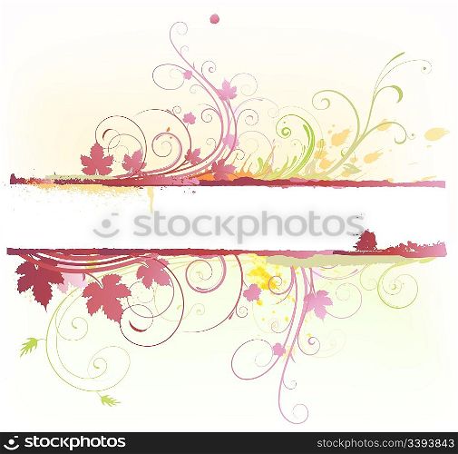 Vector illustration of style Floral Decorative banner