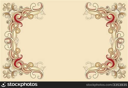 Vector illustration of style floral frame