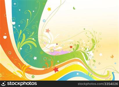 Vector illustration of style floral spring background