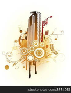 Vector illustration of style urban background