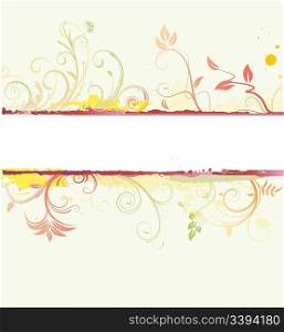 Vector illustration of styled Floral Decorative banner
