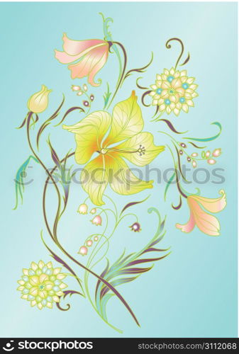 Vector Illustration of stylish floral background