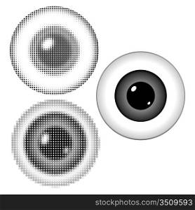 Vector illustration of stylized eyeball with a pupil