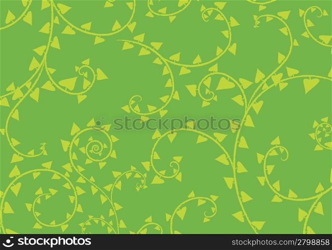 Vector illustration of swirl background in the green colours