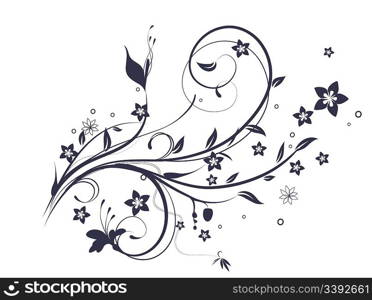 Vector illustration of swirling flourishes decorative Floral Background