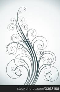 Vector illustration of swirling flourishes decorative Floral Background