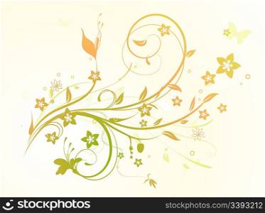 Vector illustration of swirling flourishes decorative Floral Background
