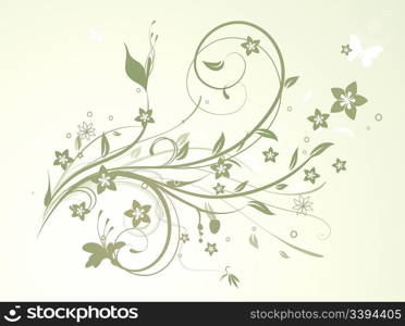 Vector illustration of swirling flourishes decorative Floral Background