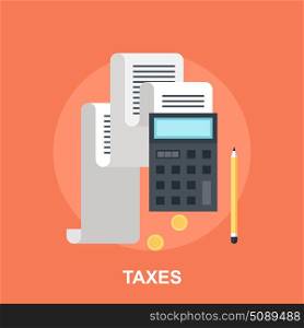 Vector illustration of taxes flat design concept.