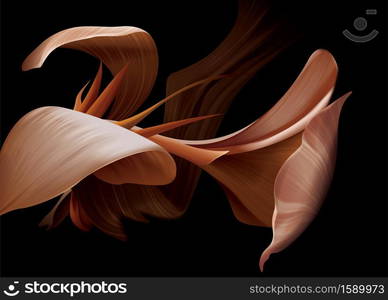 vector illustration of the abstract artistic flower on the dark background