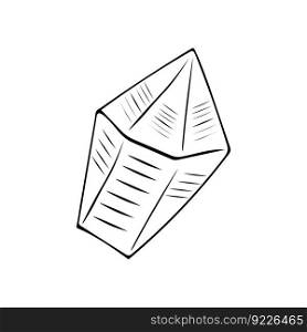 Vector illustration of the crystal. Vector illustration in the style of a doodle.. Vector illustration of the crystal. Vector illustration in the style of a doodle