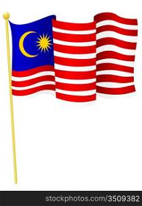 Vector illustration of the flag Malaysia
