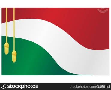 Vector illustration of the flag of Hungary and brushes