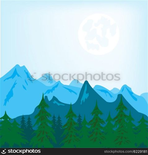 Vector illustration of the mountain landscape. Mountain landscape