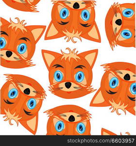Vector illustration of the mug of the fox decorative pattern. Mug animal fox decorative pattern on white background