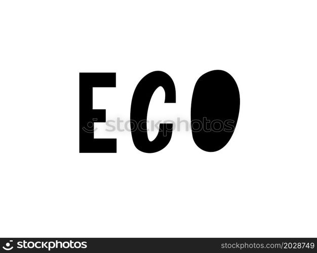 Vector Illustration of the word ECO. Vector Illustration of the word ECO with the leaves.